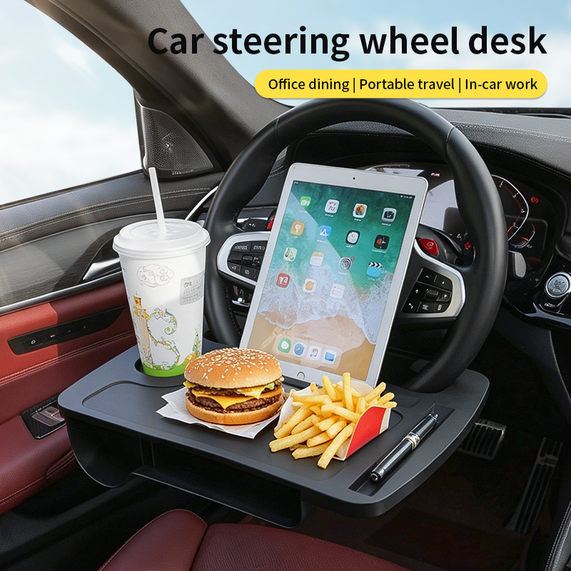 Laptop Accessories Holder - 2-IN-1 Car Steering Wheel Table Tray,