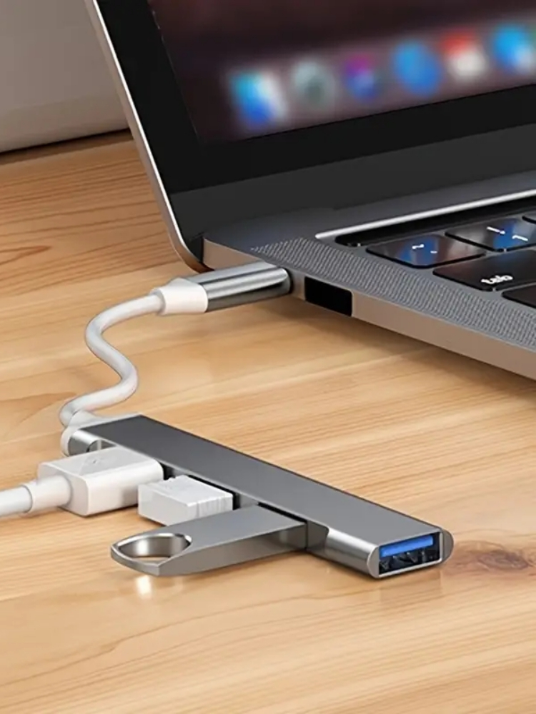 Mac Laptop Accessories - 4-Port Multi-Splitter Type C Hub USB