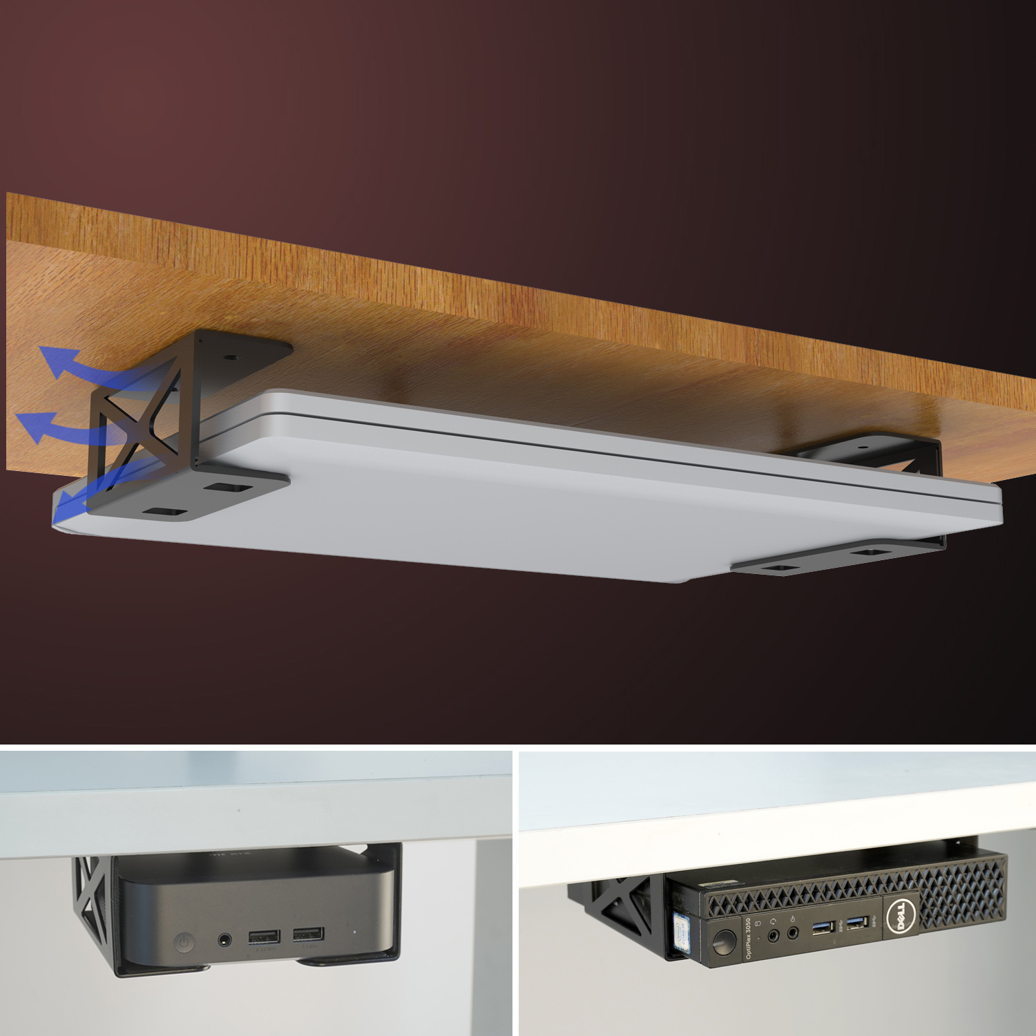Mac Laptop Accessories - Under Desk Laptop/Mini PC Storage Mount,CPU