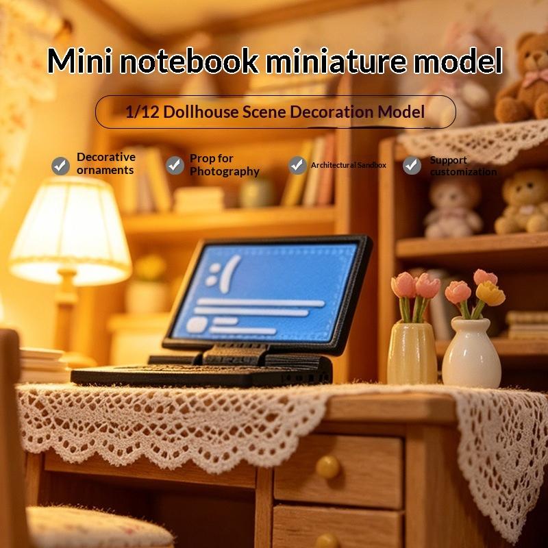 Laptop Accessories Kids - Mini Dollhouse Simulation Laptop Universal Style