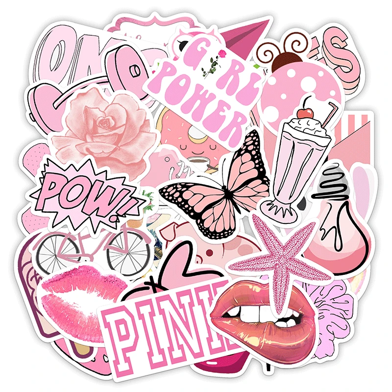 Laptop Accessories Kids - 50PCS/Pack Cute Cartoon VSCO Girl Stickers