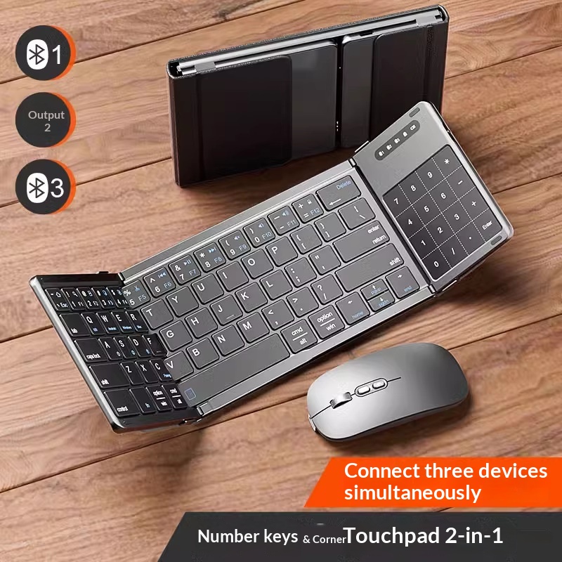Laptop Accessories Holder - Mengzu Tri Fold Wireless Bluetooth Keyboard