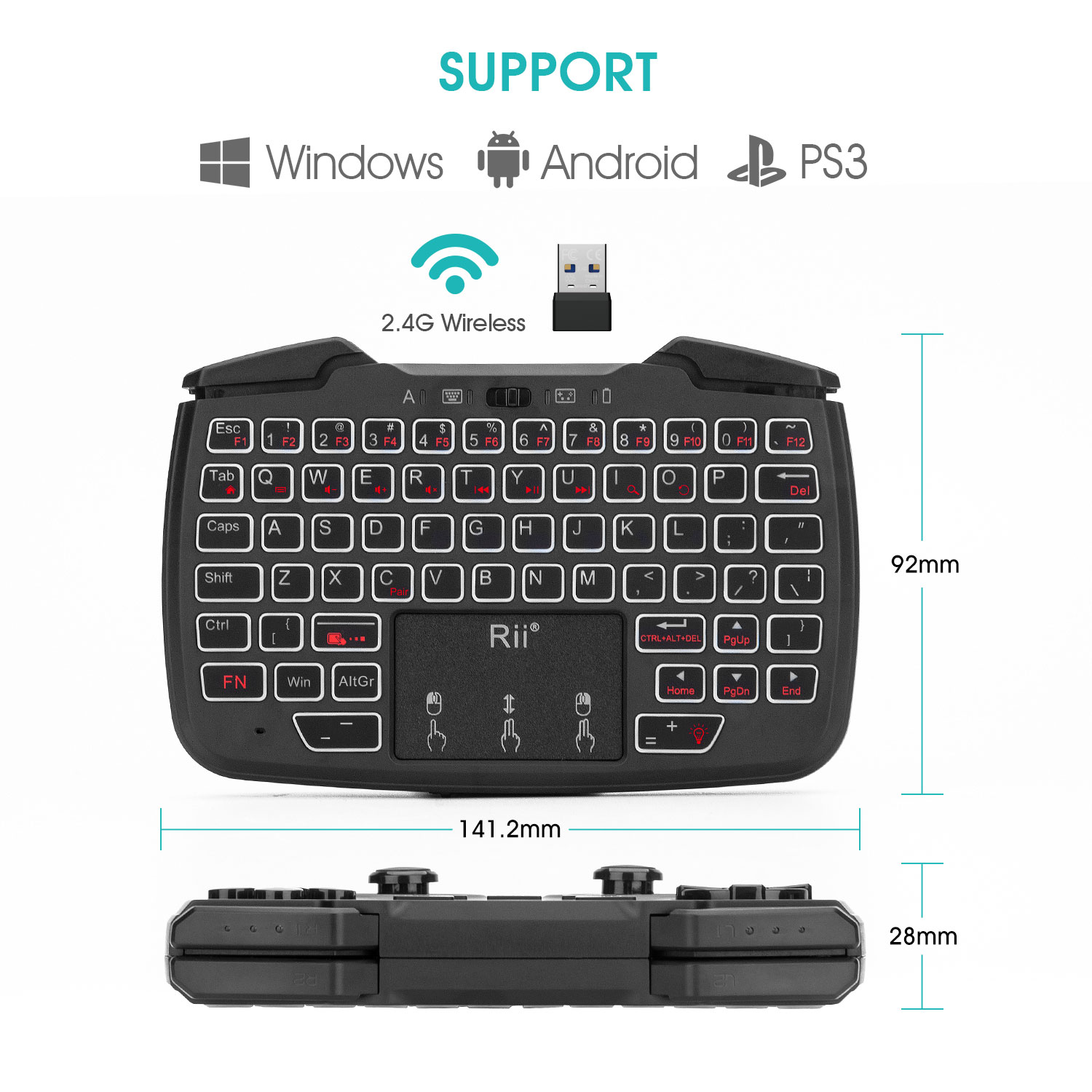 Rii RK707 2.4GHz Wireless Port - Laptop Accessories Combo recension och pris