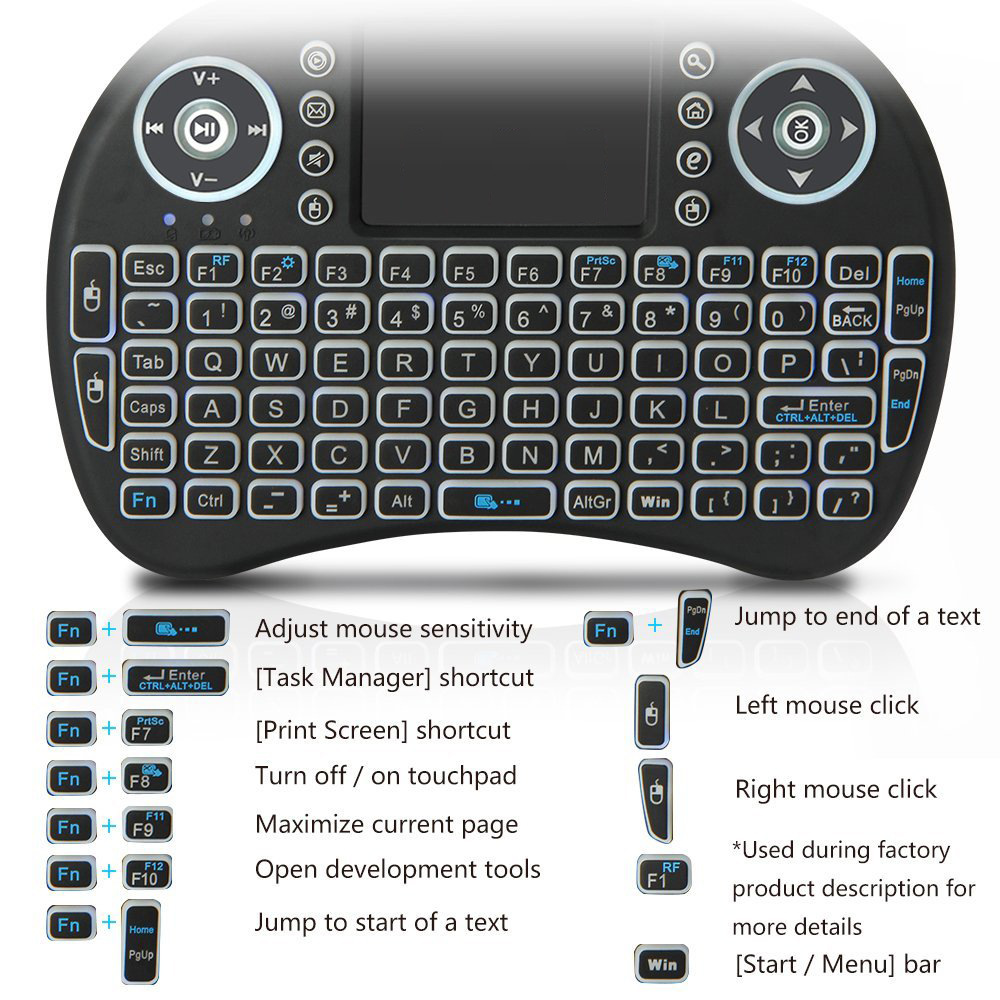 Backlit Mini Wireless Keyboard - Laptop Accessories Combo recension och pris